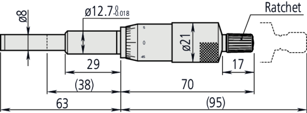 Microm. Head, Heavy Duty, 8 mm Spindle 0-1" 151-240