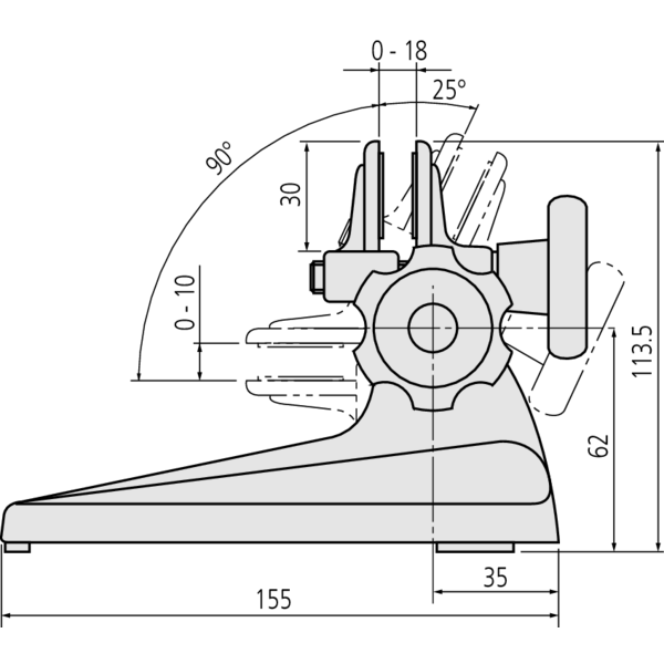 Micrometer Stand, Adjustable Angle Type 156-101-10