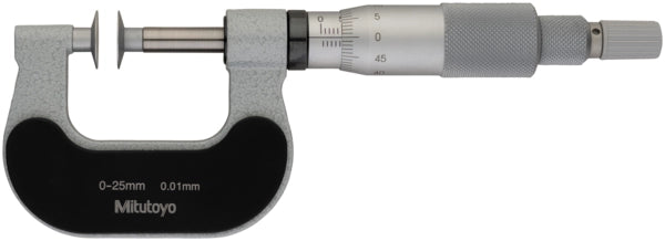 Disc Micrometer, Non-Rotating Spindle, 0-25mm, Full Faced, D=14,3mm 169-101-10