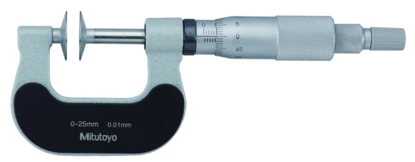 Mitutoyo Disc Micrometer, Hardened Steel Disks 0-25mm, Disk=20mm 169-201-10 Non Rotating Spindle