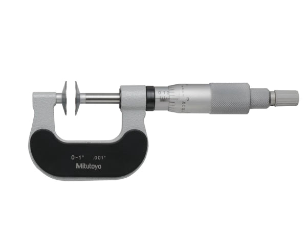 Mitutoyo Disc Micrometer, Hardened Steel Disks 0-1", Disk .8" 169-203-10 Non Rotating Spindle