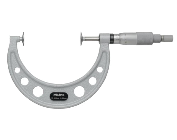 Mitutoyo Disc Micrometer, Hardened Steel Disks 75-100mm, Disk=20mm 169-207-10 Non Rotating Spindle