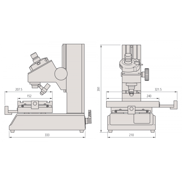 Mitutoyo 176-819E Series 176 TM-Series TM-1005B Toolmakers Microscopes Range 4 x 2" / 100 x 50mm