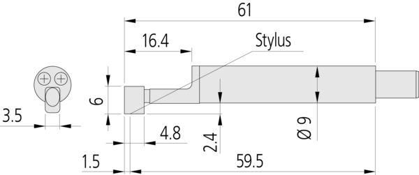 Standard detector 5µm; 4mN for SJ-210 / SJ-310 series 178-390