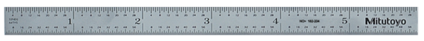 Steel Rule, Fully-Flexible Rule 6", Inch 182-204