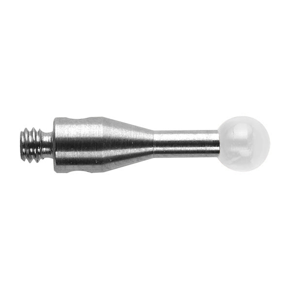 M2 Ø3 mm zirconia ball, stainless steel stem, L 10 mm, EWL 7 mm A-5004-2914