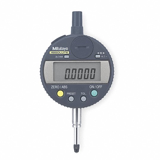 Mitutoyo Digimatic Indicator Accuracy: 0.0008" Range: 0-.5"/0-12.7mm Resolution: 0.0005"/0.01mm Stem: 3/8" Style: AGD Design 543-272B