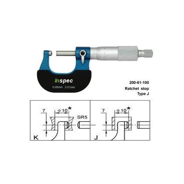 Inspec Tube Micrometer 0-1" x .0001" Code 200-61-201 Ball Anvil Ball spindle