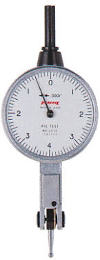 Peacock Lever type indicator graduation .0001'' x 0.008'' range Reading 0 - 4 - 0 Stylus 0.375" Dial diameter is 1-3/8". Dovetoils on top, back & front. Non-magnetic