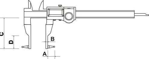 Bocchi Inside Caliper 951/01 Interchangeable pointed tips Range .8-6"/20-150mm, Resolution .01mm/.0005"