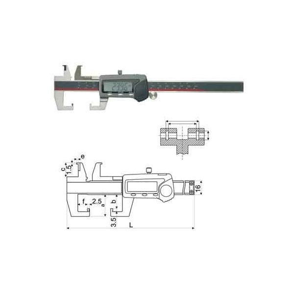 Inspec Universal Groove Digital Caliper 0-150mm/0-6" 115-171