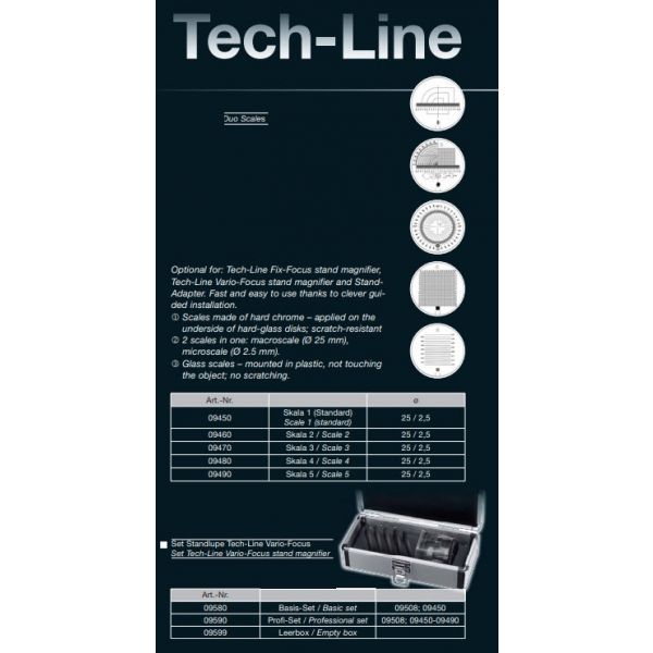 SCHWEIZER 09590 Profi-Set Standlupe Tech-line Vario-Focus 8x