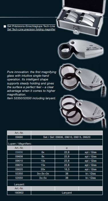 SCHWEIZER 09606 Tech-Line precision folding magnifier 6x