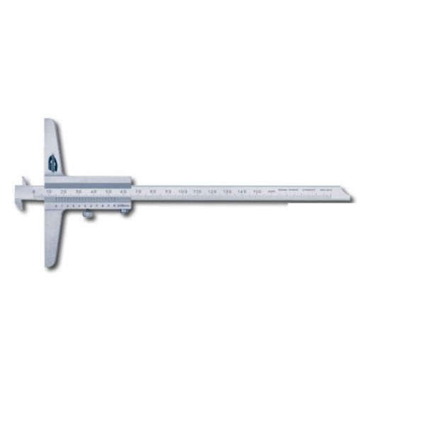 Standard Gauge 00514042 Metric Vernier Depth Gauge without Fine Adjustment, Caliper Type, Range 0-150mm , Graduation 0.05mm , 100mm base