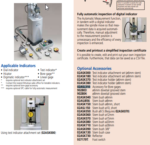 Bore Gauge Accessory Set, I-Checker For Non Mitutoyo Bore Gauges 02ASL310