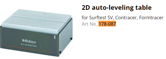 2D Auto-Leveling Table for Surftest SV, Contracer, Formtracer 178-087