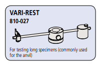 Adjustable support for long workpieces Hardness testing machines 810-027