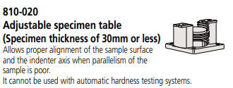 Adjust. specimen holder Ø15-30mm Micro Vickers hardness testing machines 810-020