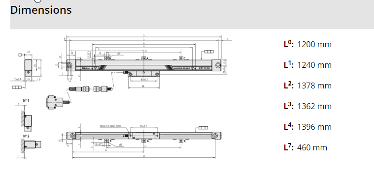 Linear Scale AT113F 1100mm 539-218-40