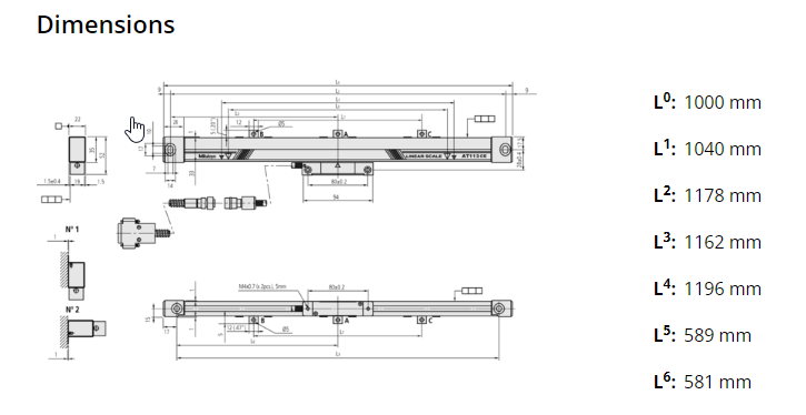 Linear Scale AT113 1000mm 539-217-30