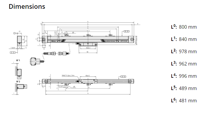 Linear Scale AT113 800mm 539-215-30