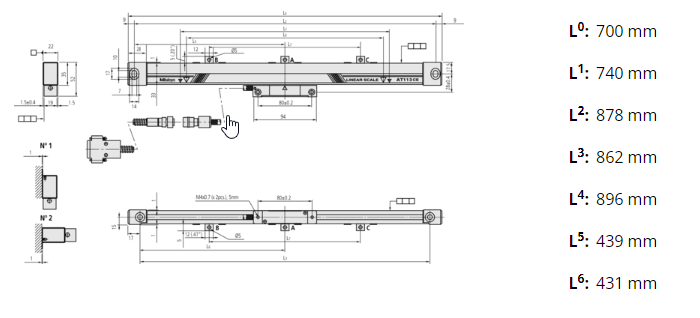 Linear Scale AT113 700mm 539-213-30