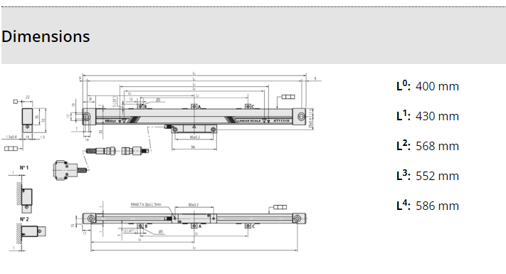 Linear Scale AT113-400mm 539-207-30