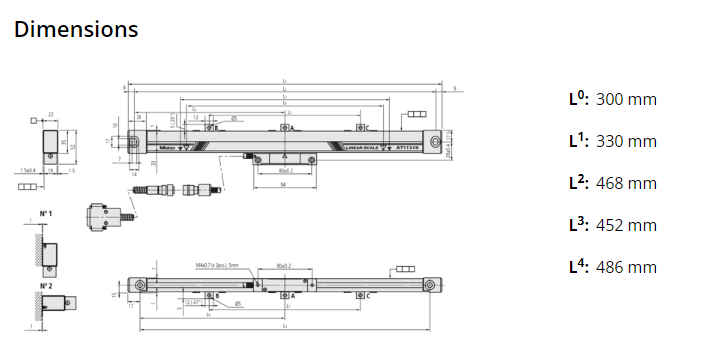 Linear Scale AT113 300mm 539-205-30