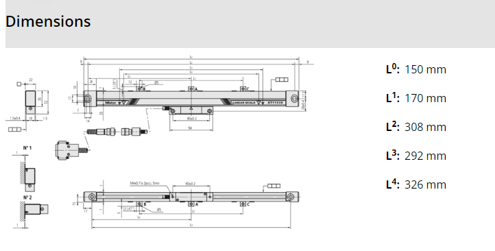 Linear Scale AT113 150mm 539-202-30