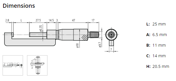 Mitutoyo Hub Micrometer 1-2" 147-352