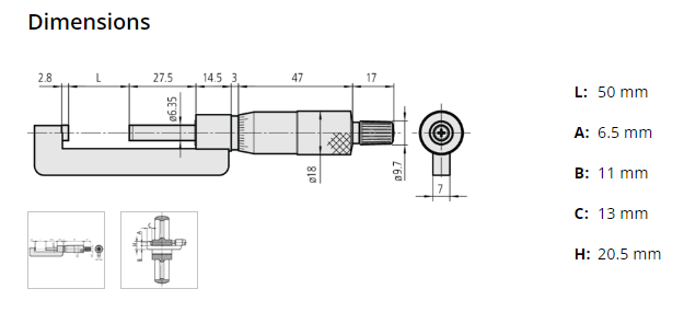 Mitutoyo Hub Micrometer 2-3" 147-353