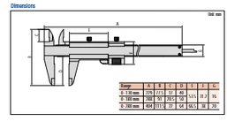 Vernier Caliper, Fine Adjustment 0-180mm, 0,02mm, Metric/Inch 532-120