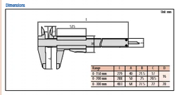 Mitutoyo Vernier Caliper with Thumb Clamp 0-150mm, 0,05mm, Metric 531-101