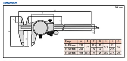 Dial Caliper, Silver Cover Type 0-8", 0,001", 0,1"/rev., Inch 505-743J