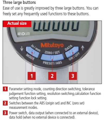 Digital Indicator ID-C Inch/Metric, 0,5", 0,00002", Flat Back Plate 543-701B