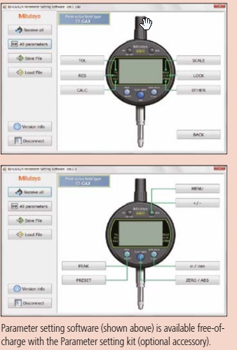 Digital Indicator, Peak Hold ID-C Inch/Metric, 0,5", 0,00005", Flat Back Plate 543-301B-10