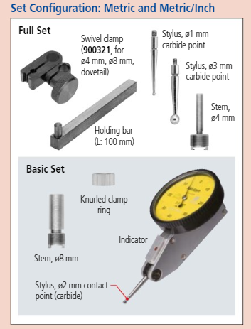 Dial Test Indicator, Horizontal Type 0.03", 0.0005", 4/9.52mm Stem 513-412-10T