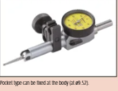 Dial Test Indicator, Pocket Type 0.5mm, 0.01mm, D=4/8 mm Stem, with Bracket 513-514T