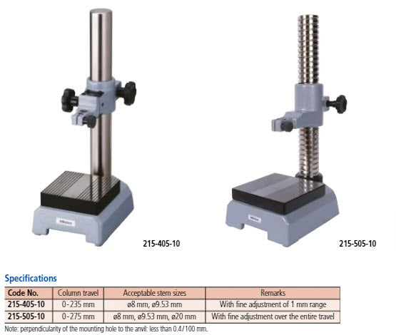 Gauge Stand with Hardened Steel Anvil 110x110mm, Square Anvil 215-405-10