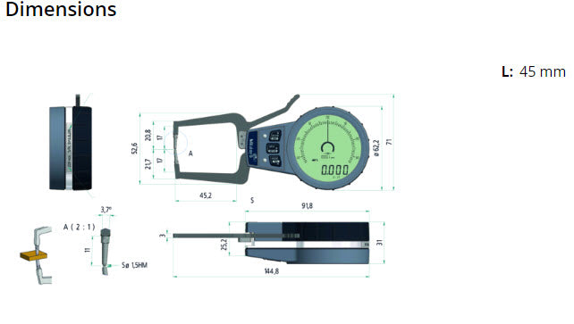 External Digital  groove Caliper Gauge 209-926 range 0-15mm