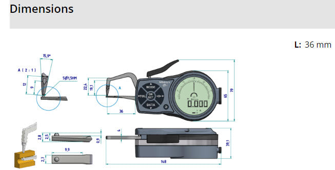 External Digital Caliper Gauge 209-943 0-10mm