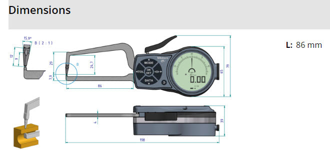 External Digital Caliper Gauge 209-933 0-20mm