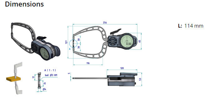 External Digital Caliper Gauge 209-951, 0-30mm