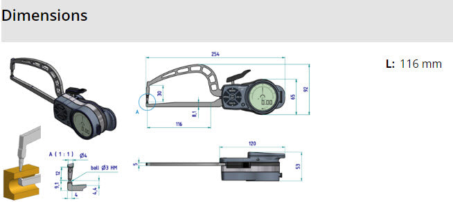 External Digital Caliper Gauge 209-952, 0-30mm