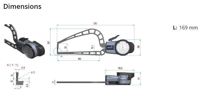 External Dial Caliper Gauge , 0,005mm 209-912  0-50mm