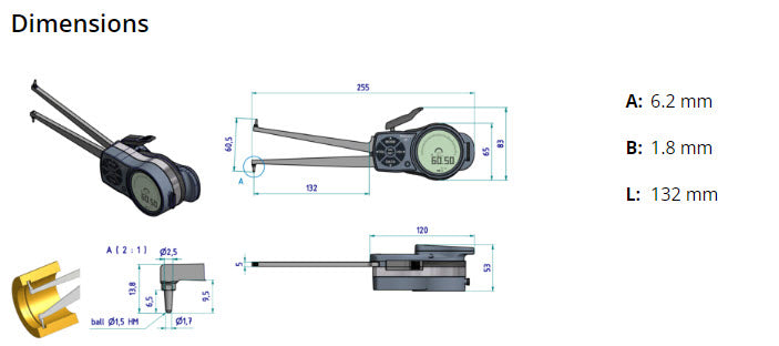 Internal Digital Caliper Gauge 209-946 , 30-60mm