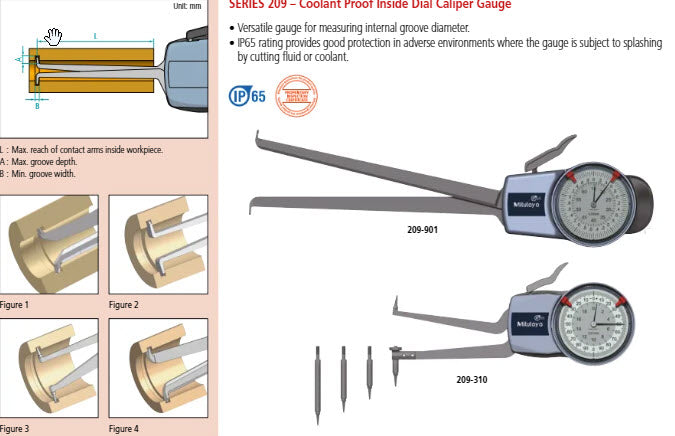 Mitutoyo Metric Internal Dial Caliper Gauge .4-1.2" x .0002" H710