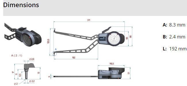 Metric Internal Dial Caliper Gauge 70-120mm 0,01mm 209-903