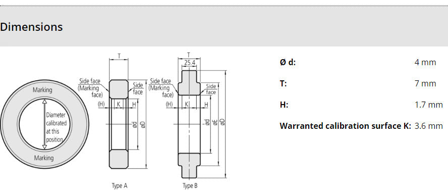 Setting Ring 4mm 177-418 Ceramic Ring Gauge