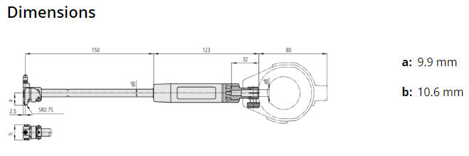 2-Point Inside Measuring Instrument 30-60mm Blind bores, Graduation .001mm 511-436-20